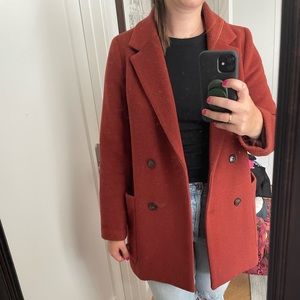 Rust Madewell Wool Blend Coat Size S